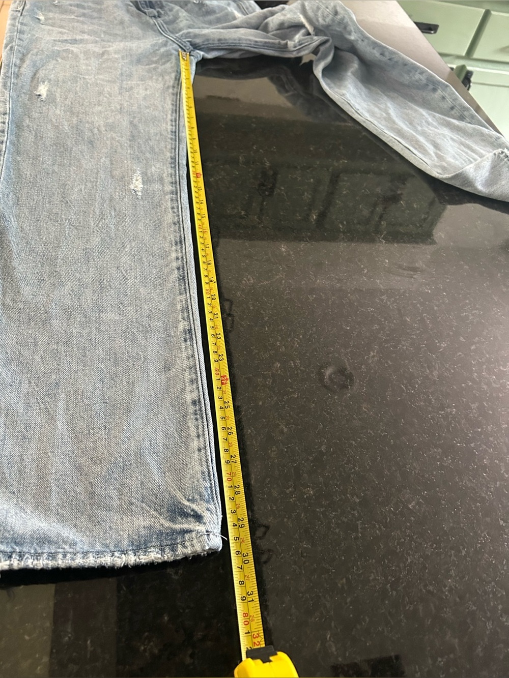 pistola Cassie Straight Leg ultra high rise distressed Jeans in Light Blue Sz 27 - Picture 9 of 9